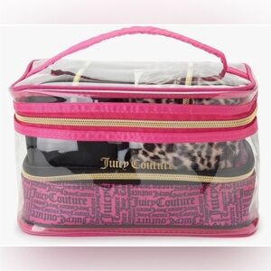 Juicy Couture 4 Piece Cosmetic Bag-Travel Makeuo & Toiletries Case